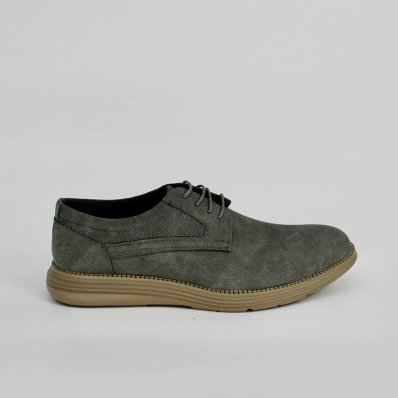 Adolfo Gianluca Plain Toe Casual Oxford Shoes Size 13 Grey Faux Leather NEW - Picture 1 of 6